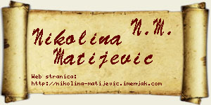 Nikolina Matijević vizit kartica